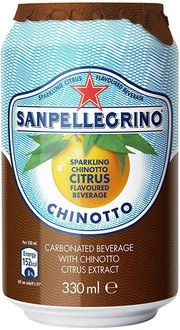 Вода S. Pellegrino  Chinotto Сан Пеллегрино   Померанец в жестяной банке 330 мл