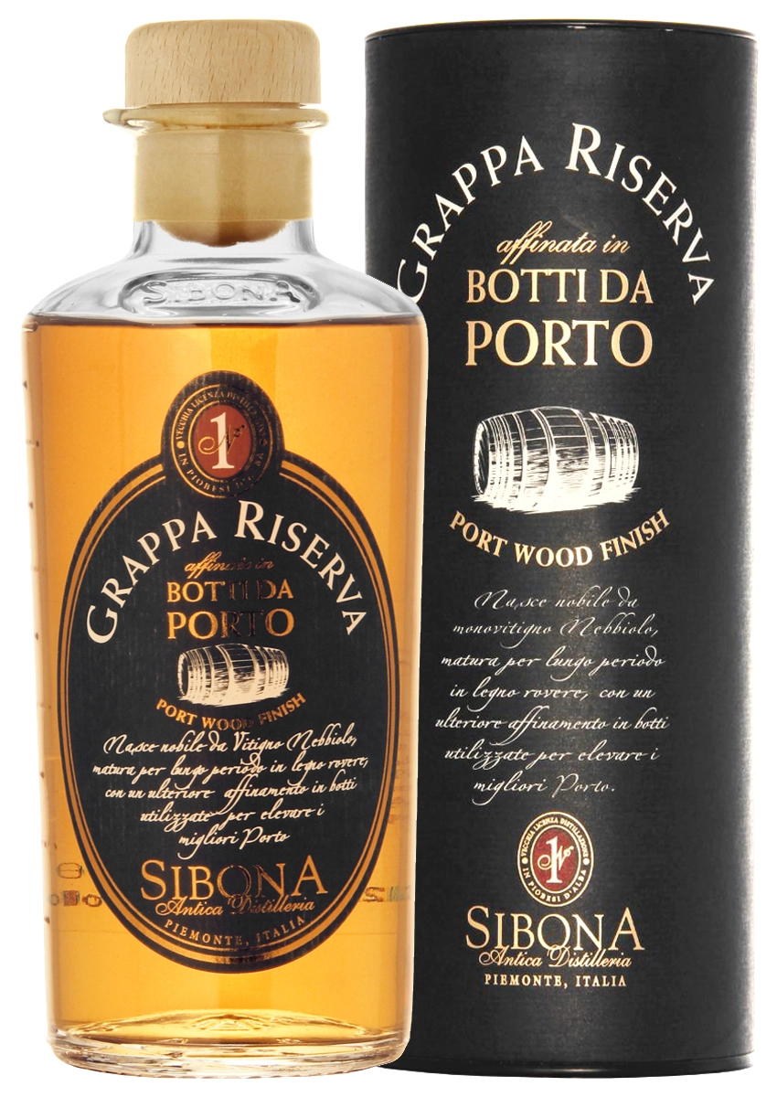 Граппа Sibona Riserva Port  Wood Finish metal 4 year  gift box  1500 мл