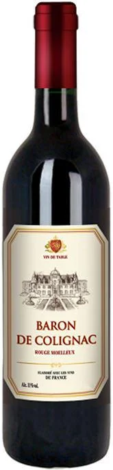 Вино Baron de Colignac Rouge  Moelleux Барон де Колиньяк Красное  Полусладкое 750 мл