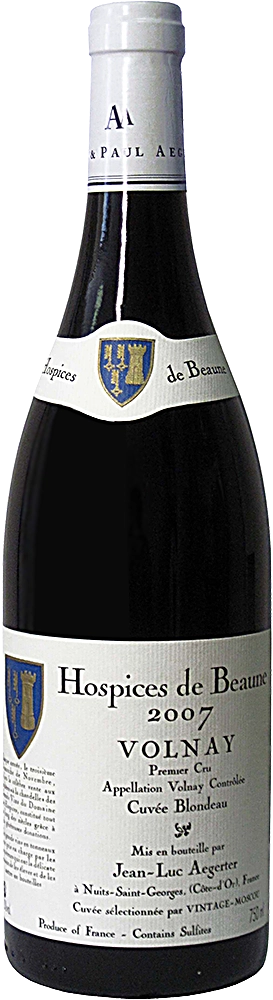 Вино Volnay 1er Cru Hospices de Beaune Aegerter Cuvee Blondeau, Вольне 1-ер Крю АОС Оспис де Бон Ажертер Кюве Блондо, 2008