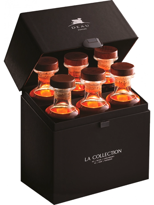 Набор  Коньяк Deau  Collection 6  6 bottles  Deau VS  Deau VSOP  Deau Napoleon  Deau XO  Deau Black  Deau Louis Memory 6 шт х 200 мл