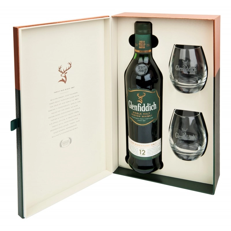 Виски Glenfiddich 12 Years Old   gift set with  2 glass  700мл