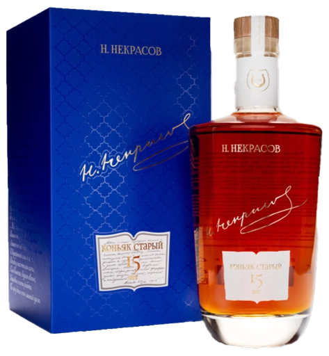 Российский коньяк ОС Н.Некрасов 15 лет в подарочной упаковке  700 мл