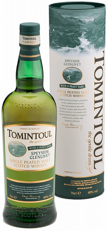 Виски Tomintoul Speyside Glenlivet Peaty Tang Single Malt Scotch Whisky 3 YO  gift box   700 мл