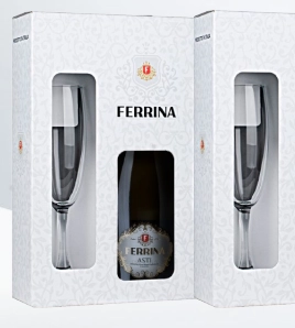 Игристое вино Casa Vinicola Morando Ferrina Asti DOCG gift box  2 glass 750 мл