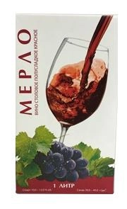 Вино столовое "Мерло" красное п/сладкоее Tetra-pak 1л