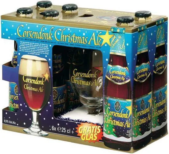 Набор  Corsendonk  Christmas Ale gift set of 6 bottles & glass  Корсендонк  Рождественский эль  6 бутылок х 250 мл + бокал