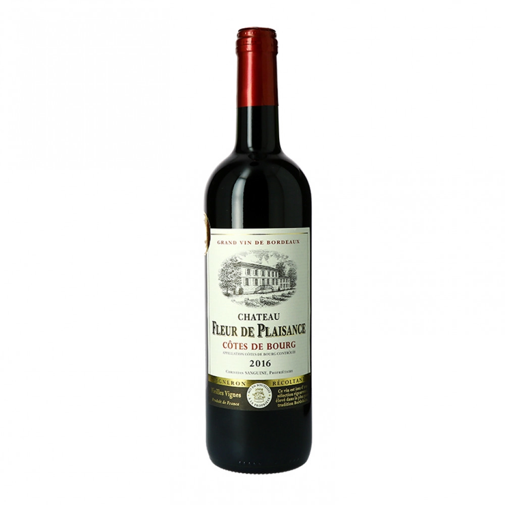 Вино  Cotes de Bourg AOC Chateau Fleur de Plaisance red dry   Кот дю Бур АОС Шато Флер де Плэзанс красное сухое  2019  750 мл