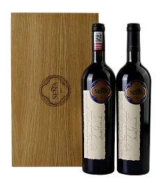 Винный набор  Vina Sena Сет Сенья на 2 бутылки в деревянном  футляре 2009  1999  750 мл
