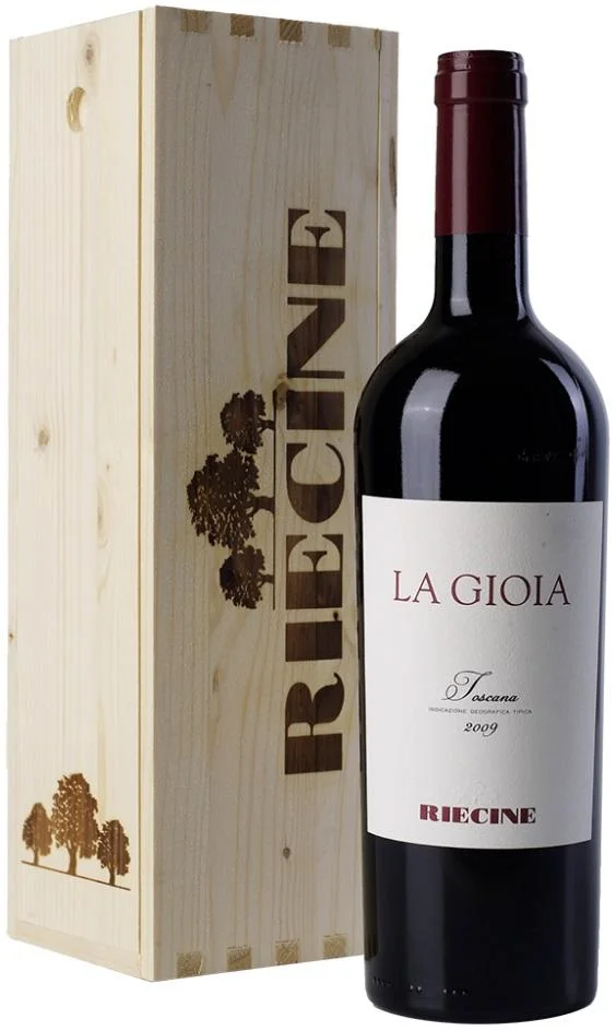 Вино Riecine La Gioia Toscana IGT (wooden giftbox) Ла Джойа (Тоскана) в п/у дерево 2009 0.75