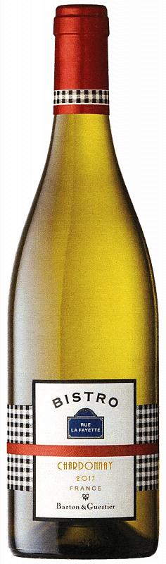 Вино Barton & Guestier  Bistro Rue La Fayette Chardonnay   Cotes De Gascogne  2017 750 мл
