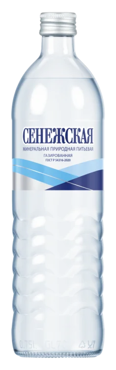 Вода природная питьевая Сенежская  газированная стекло  750 мл