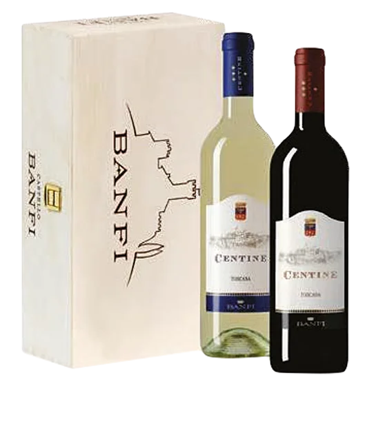 Набор вин Banfi в п/у дерево (2 бут.): Centine Bianco 2015, Centine Rosso 2014