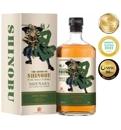 Виски Shinobu Lightly Peated Pure Malt Mizunara Oak Finish в подарочной коробке 700 мл