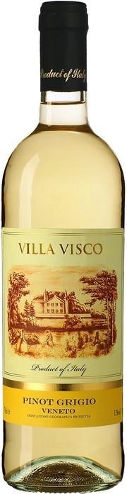 Вино  Villa Visco  Pinot Grigio Veneto IGP  Вилла Виско  Пино Гриджио 2016 750 мл