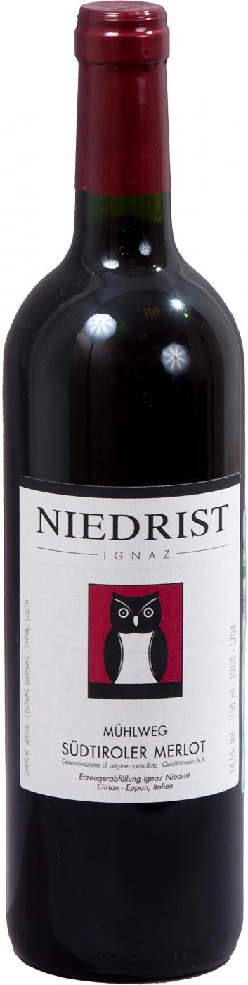 Вино Niedrist Muhlweg Merlot Sudtiroler DOC  Нидрист Мюльвег Мерло Мюлвег  2018 750 мл