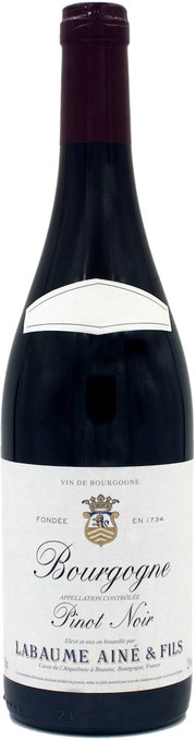 Вино Labaume Aine & Fils  Bourgogne Pinot Noir AOC  Лябом Эне & Фис Бургонь Пино Нуар  750 мл