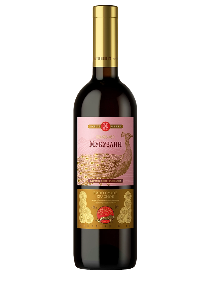 Вино Грузвинпром  Золотой Павлин Мукузани  2017  750  мл