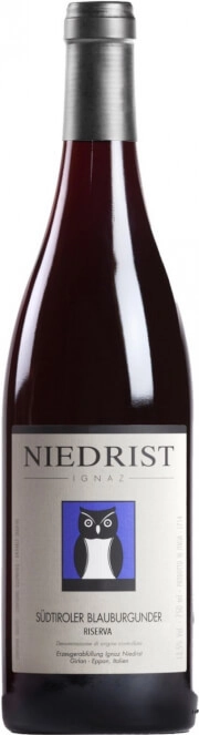 Вино Niedrist  Blauburgunder Riserva  Sudtirol DOC  Нидрист  Блаубургундер Ризерва 2017  750 мл