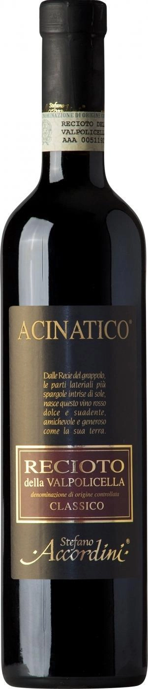 Вино Stefano Accordini Recioto Classico  Acinatico  DOC Речото Классико   Ачинатико 2019 500 мл 13 ,5%