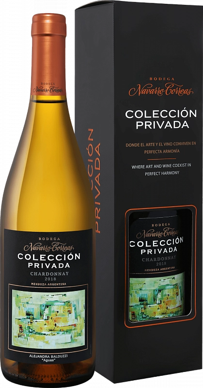 Вино Вodega Navarrо Correas Coleccion Privada Chardonnay   Mendoza DO  Бодега Наварро Корреас Колексьон Привада Шардоне в п/у 2019 750 мл