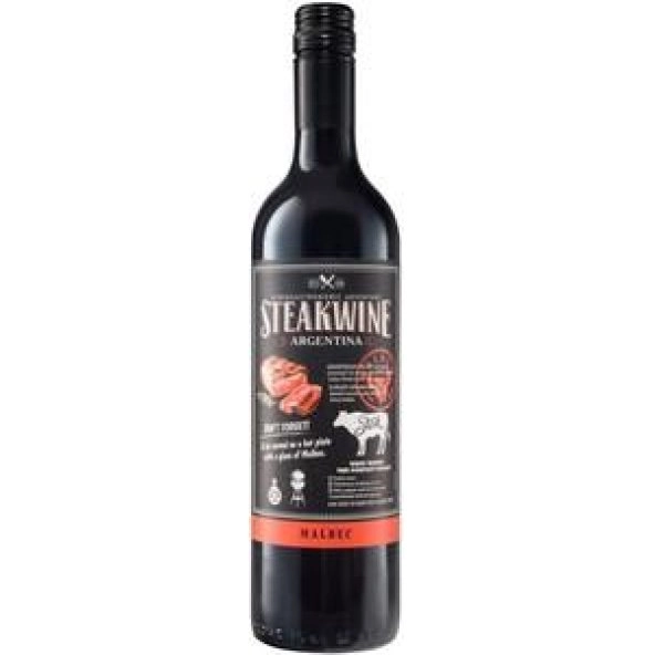 Вино Steakwine Black Label Malbec Стейквайн Черная Этикетка Мальбек 2019 750 мл