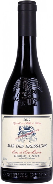 Вино Mas des Bressades Cuvee Excellence Rouge Costieres de Nimes AOP Ма де Брессад Кюве Экселленс Руж 2019 750 мл