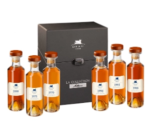Набор подарочный Коньяк   Коллекция Миллезим  6 х 200 мл  1995 Bons Bois Deau  1988 Bons Bois Deau  2000 Bons Bois Deau, 1990 Grande Champagne Deau  1975 Petit Champagne Deau  1970 Petit Champagne Deau.