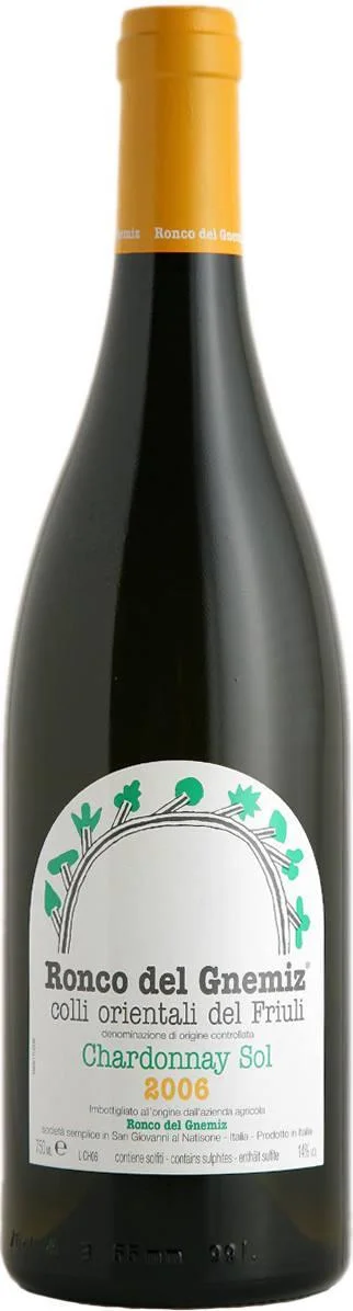 Вино Ronco Del Gnemiz, Chardonnay "Sol"/Ронко Дель Гнемиц, Шардонне "Сол", 2006, 1500 мл