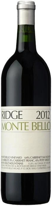 Вино Ridge Vineyards Monte Bello Ридж Виньярдс Монте Белло 2012 750 мл