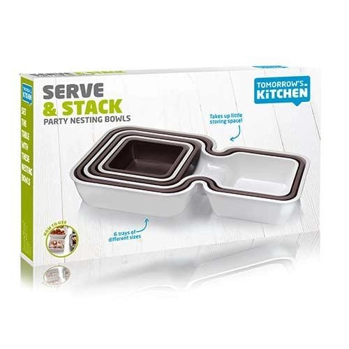 Набор VacuVin Serve & Stack Set of 6 для фуршета из 6-ти ёмкостей, белый,
