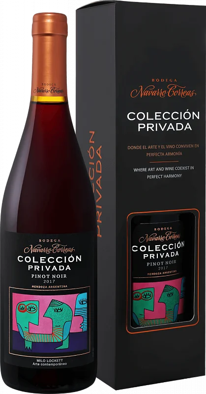 Вино Вodega Navarrо Correas Coleccion Privada Pinot Noir  Mendoza DO  Бодега Наварро Корреас Колексьон Привада Пино Нуар в п/у  2017 750 мл