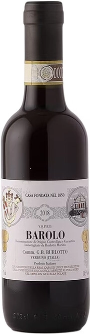 Вино G.B. Burlotto Barolo DOCG  2018  375 мл  14,5%