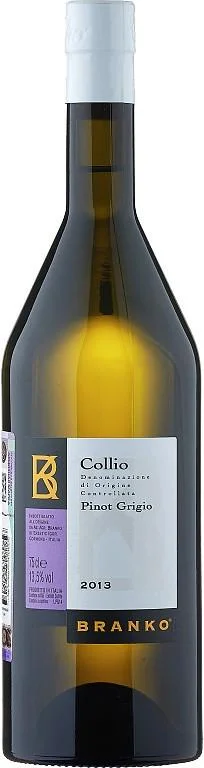Вино Branko, Pinot Grigio, Collio IGT, 2013/Вино Бранко, Пино Гриджио, 2013, 0,75
