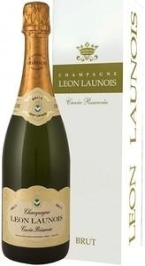Шампанское Leon Launois Brut Blanc gift box  750 мл