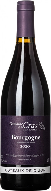 Вино Domaine de la Cras Bourgogne  Pinot Noir  AOC   2022 750 мл   11,5%