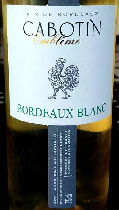 Вино Cabotin Emblème Bordeaux Blanc Moelleux Каботен Амблем Бордо Блан Моэльо 750 мл