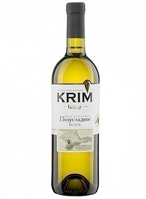 Вино столовое Полусладкое белое  Крымская долина 750 мл
