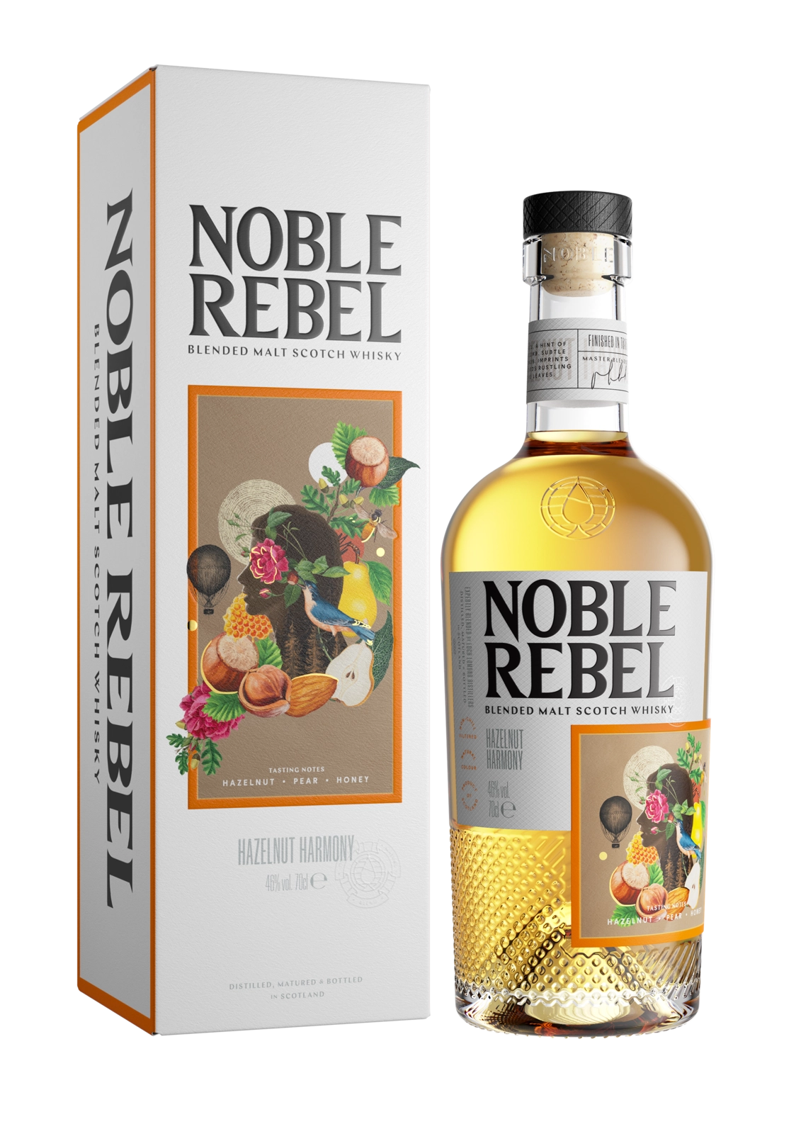 Виски Noble Rebel Hazelnut Harmony Blended Malt Whisky gift box  700 мл