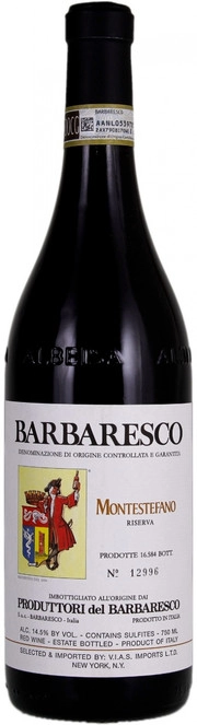 Вино Produttori del Barbaresco Montestefano Barbaresco Riserva DOCG Продуттори дель Барбареско Монтестефано Барбареско Ризерва 2017 750 мл