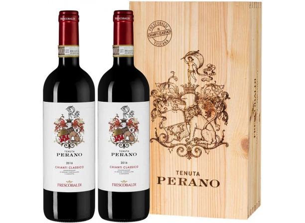 ВИНО MARCHESI DE' FRESCOBALDI  TENUTA PERANO CHIANTI CLASSICO  GIFT BOX 2 BOOTLE  Маркези де' Фрескобальди  Перано Кьянти Классико  подарочный набор 2 бутылки 750 мл