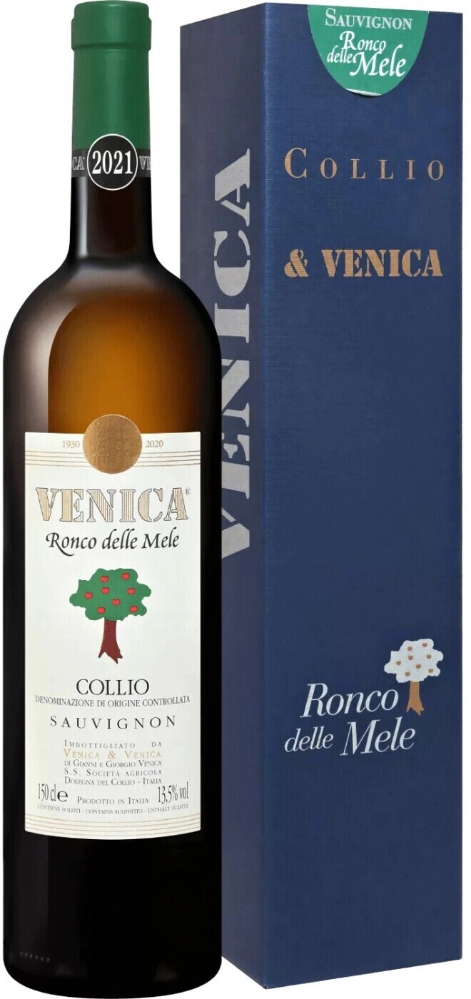Вино Venica & Venica, Sauvignon Collio DOC Ronco delle Mele wooden box Ронко делле Меле Совиньон в деревянной коробке 2021 1500 мл