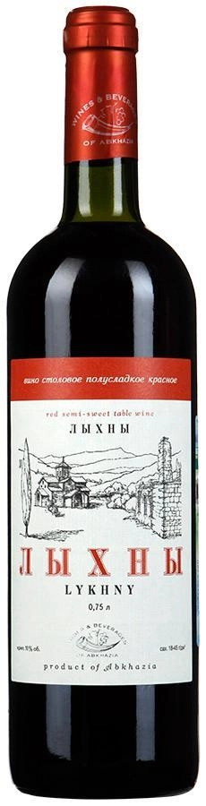 Вино Абхазии Лыхны красное полусладкое 750 мл