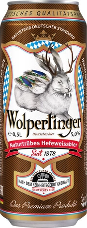 Пиво Wolpertinger  Naturtrubes Hefeweissbier, in can  500 мл  5%