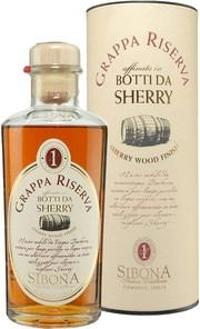 Граппа Sibona Riserva Sherry Wood Finish 5 year metal tube 500 мл