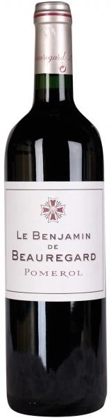 Вино Le Benjamin de Beauregard, Pomerol AOC, Ле Бенжамен де Борегар, 2016  750 мл