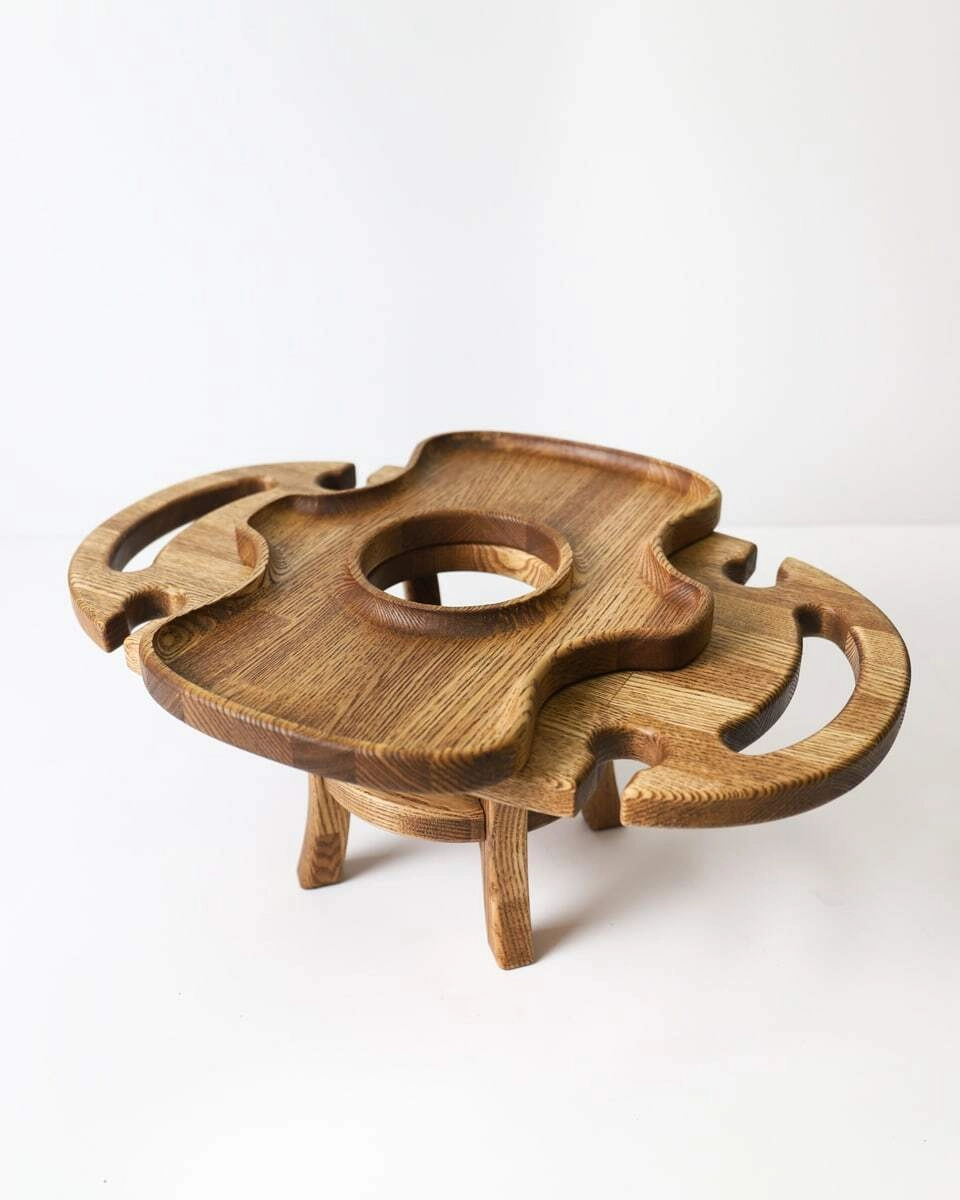 Винница  Welovewood   на 4 бокала в комплекте с менажницей Орех