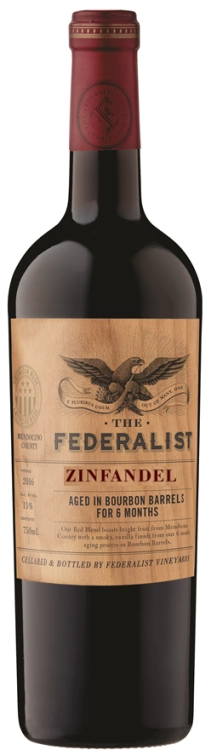 Вино  The Federalist Lodi Zinfandel Aged in Bourbon Barrels for 6 Month  2021  750 мл   13,9%