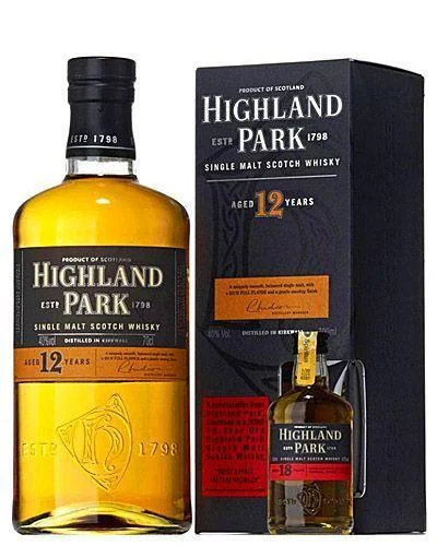 Виски Highland Park 12 Year Old + 18 Year Old 0.05, Хайланд Парк 12 лет в подарочной упаковке 700 мл+ 18 лет 50 мл