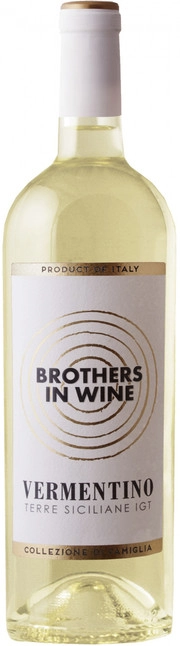 Вино  Brothers in Wine Vermentino Terre Siciliane IGT  Бразерс ин Вайн   Верментино  750 мл